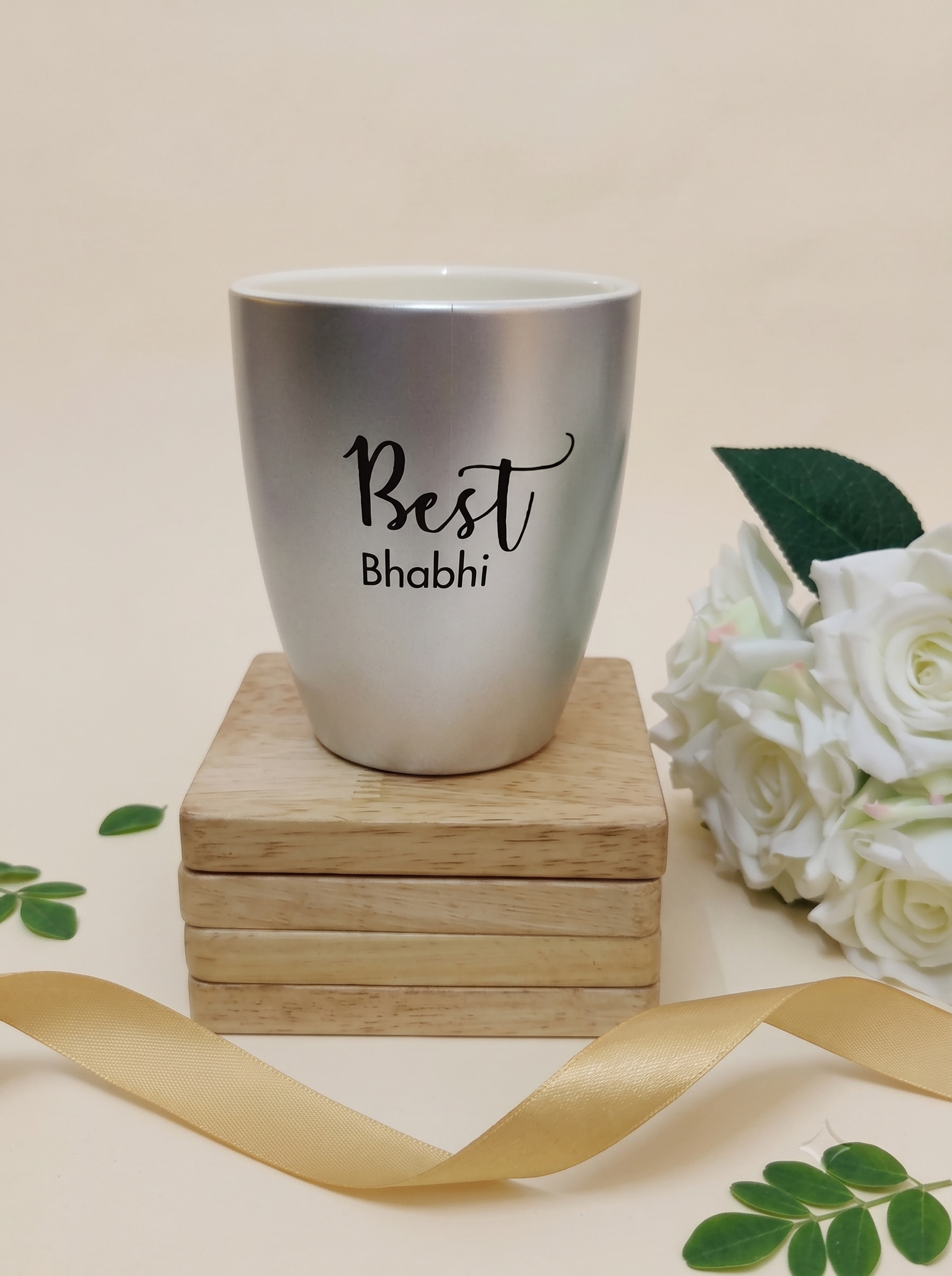 Unbreakable Silver Coffee Mug, Set of 1, Rakhi Special- Best Bhabhi