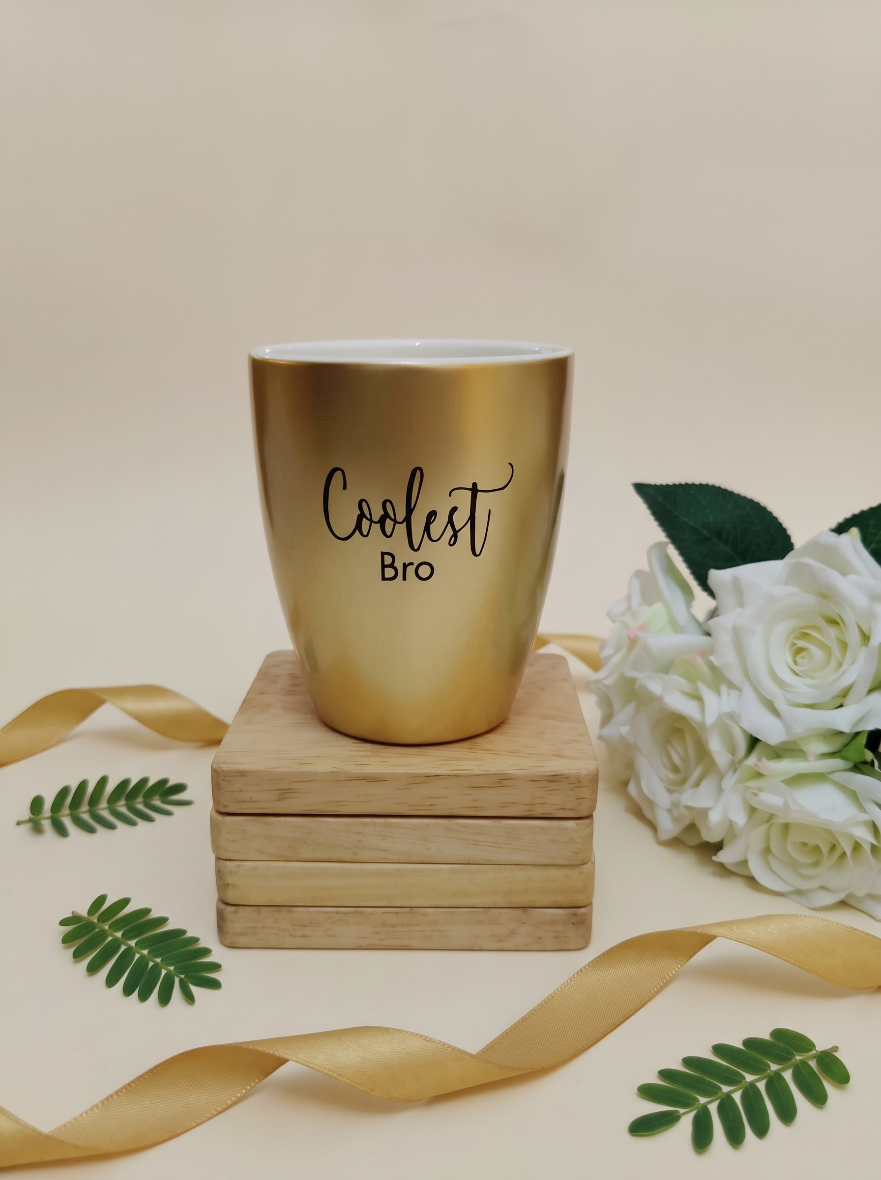 Unbreakable Golden Coffee Mug, Set of 1, Rakhi Special- Coolest Bro