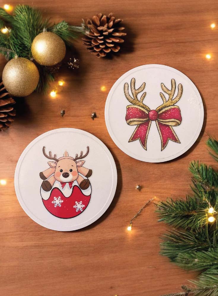 Unbreakable Coasters - Set of 2 - Christmas Themed