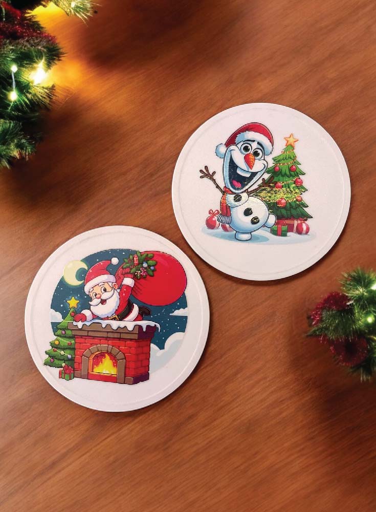 Unbreakable Coasters - Set of 2 - Christmas Themed