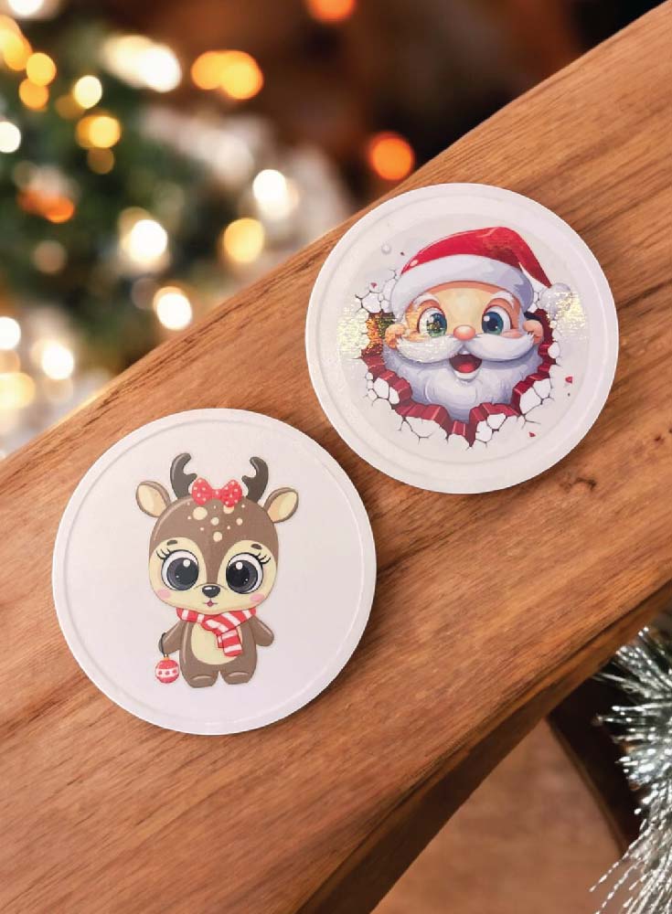 Unbreakable Coasters - Set of 2 - Christmas Themed