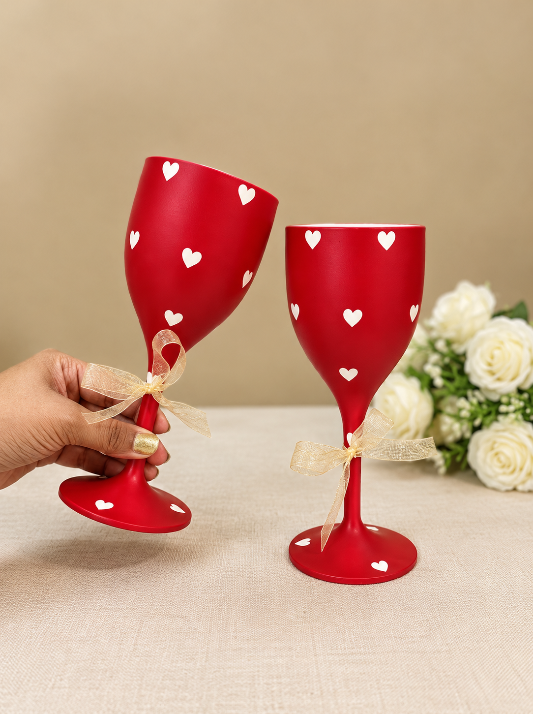 Non Breakable Wine Glass Gift Set - Red