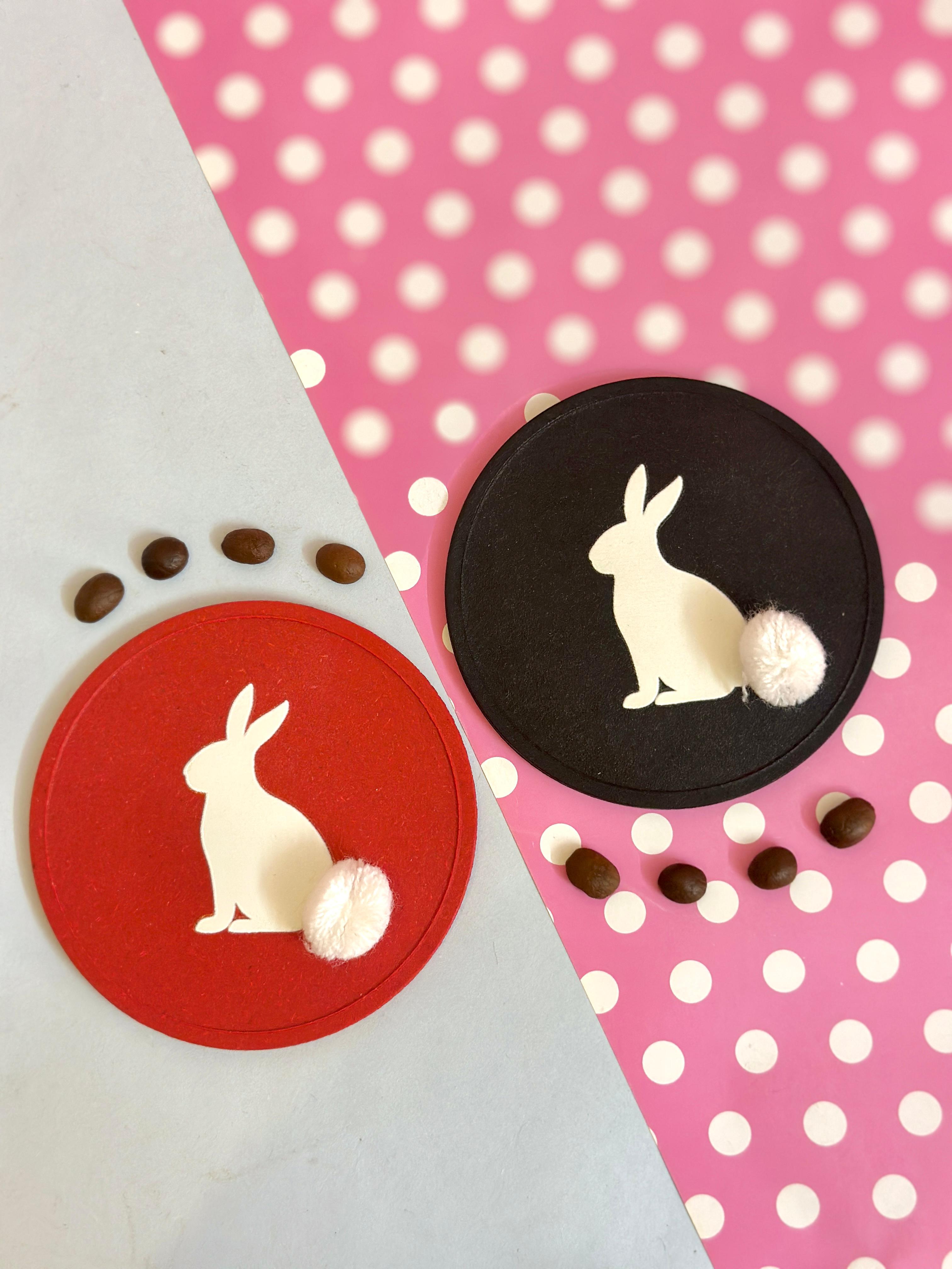 Easter Bunny hop Coaster set of 2
