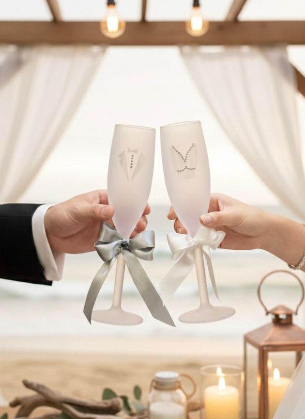 Bride & Groom β s flute glasses
