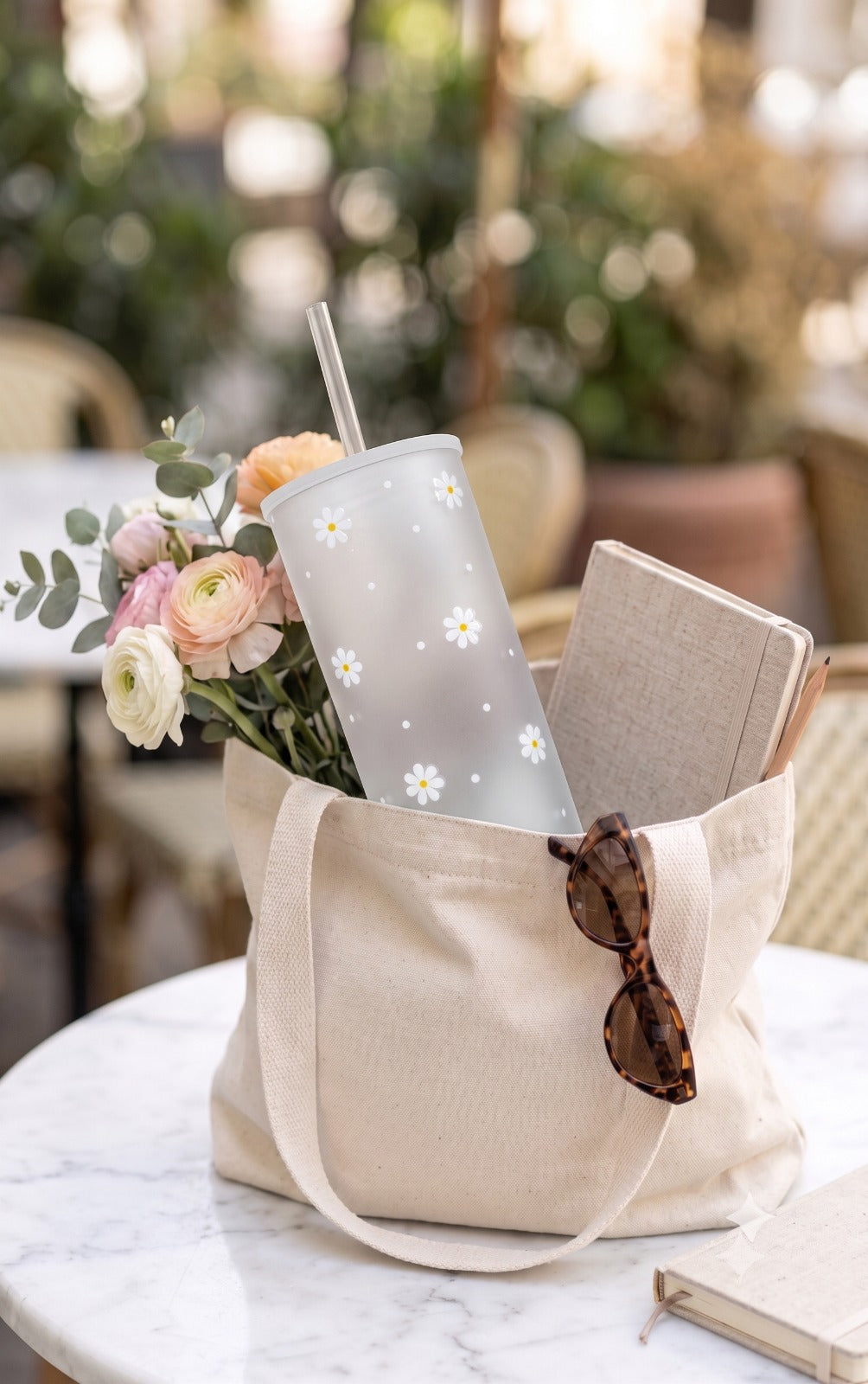 Frosted Daisy Unbreakable Tumbler