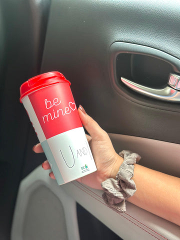 Designer Cup by Chirpy Cups with coffee & sipper lids, Food Safe, BPA Free, Recyclable - Love & xoxo