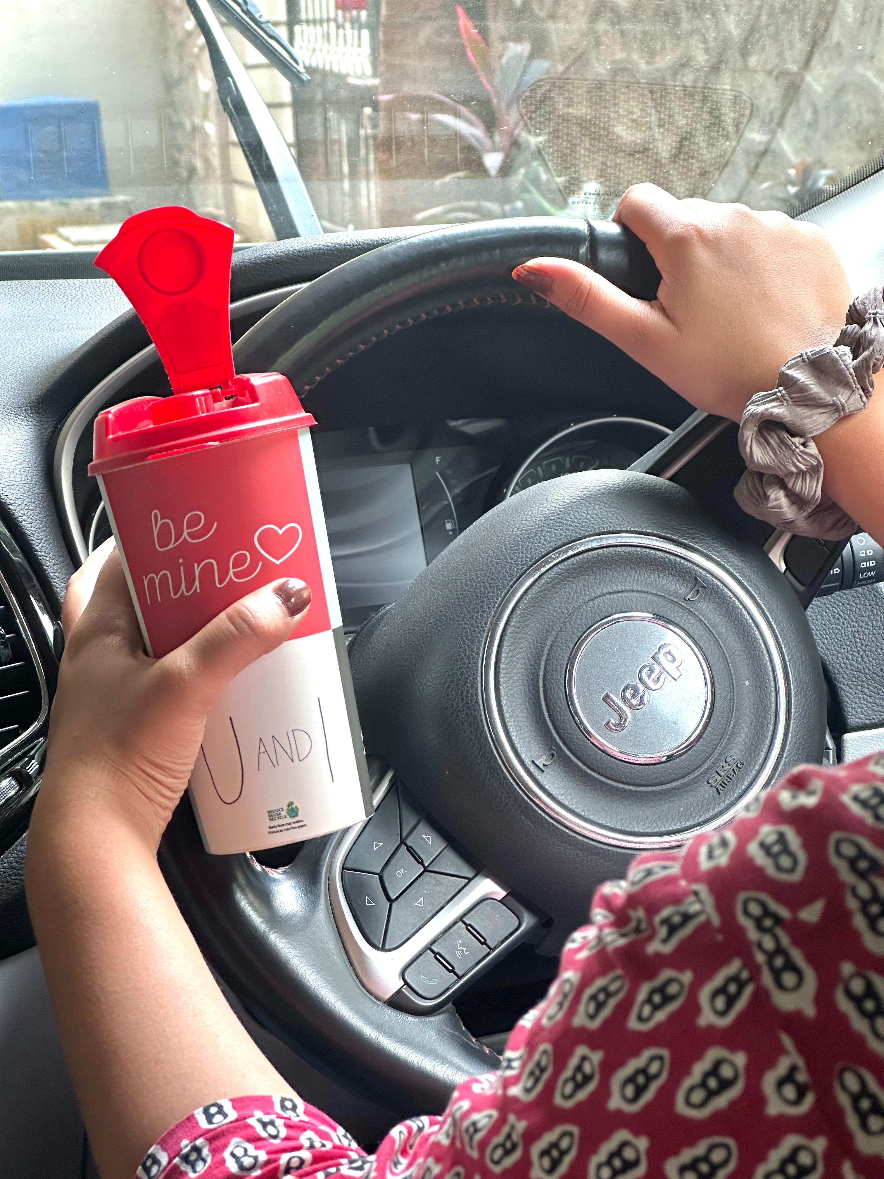 Designer Cup by Chirpy Cups with coffee & sipper lids, Food Safe, BPA Free, Recyclable - Love & xoxo