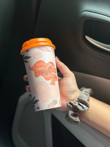 Designer Cup by Chirpy Cups with coffee & sipper lids, Food Safe, BPA Free, Recyclable - Stronger Women Stand for Everybody Else