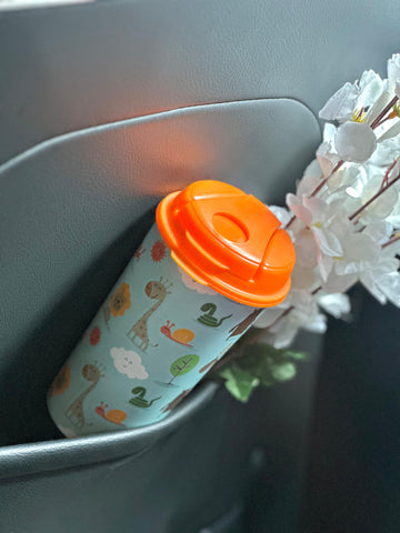 Designer Cup by Chirpy Cups with coffee & sipper lids, Food Safe, BPA Free and Recyclable - Baby Animals