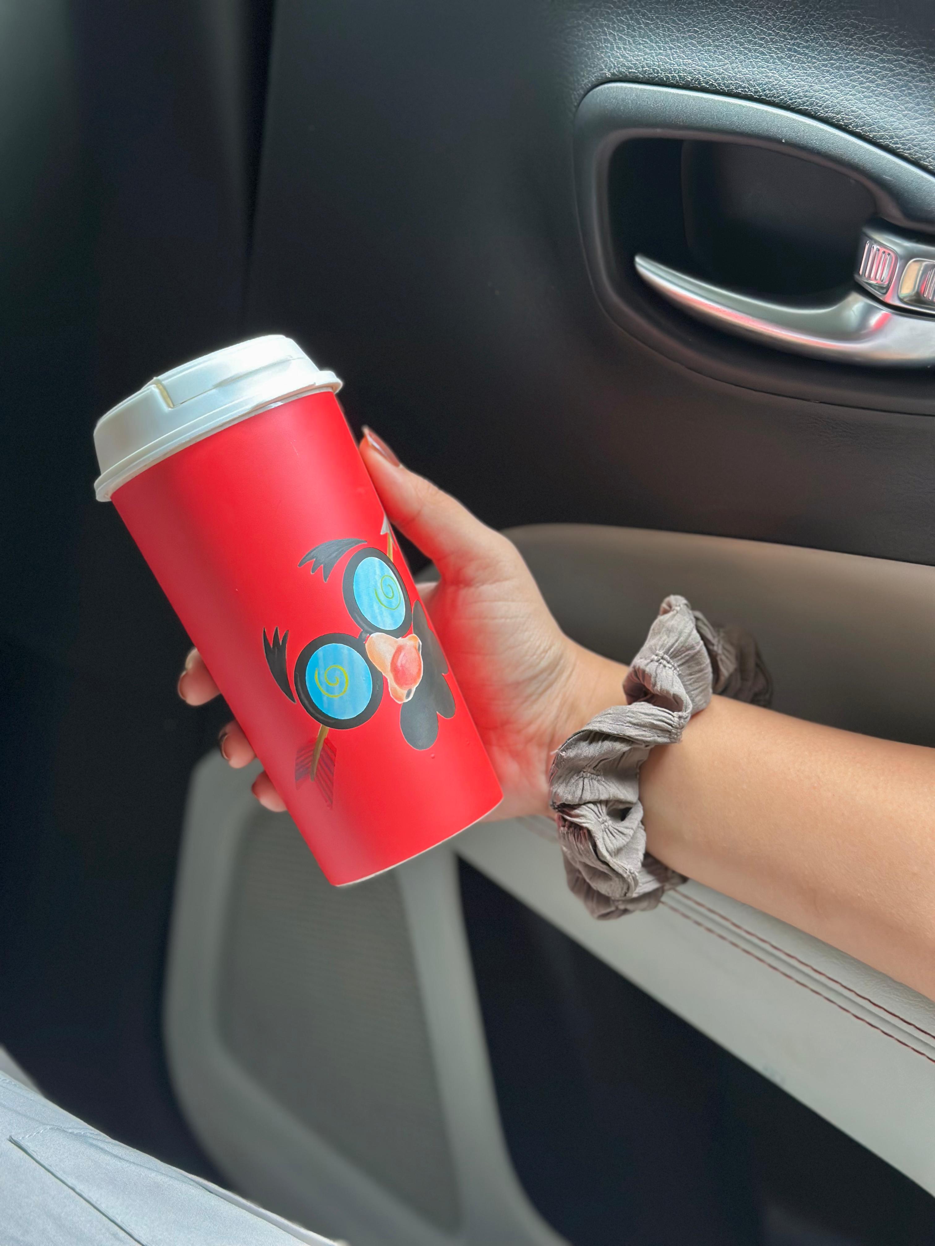 Designer Cup by Chirpy Cups with coffee & sipper lids - king of joke