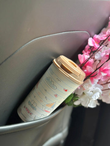 Designer Cup by Chirpy Cups with coffee & sipper lids -Childhood