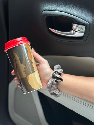 Designer Cup by Chirpy Cups with coffee & sipper lids, Food Safe, BPA Free, Recyclable - Here's to Strong Women!