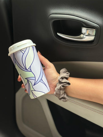 Designer Cups by Chirpy Cups with coffee & sipper lids - Pleasant Purple