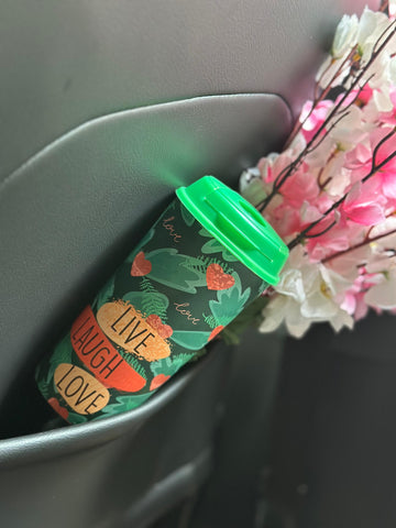 Designer Cup by Chirpy Cups with coffee & sipper lids -Loveberry Bliss