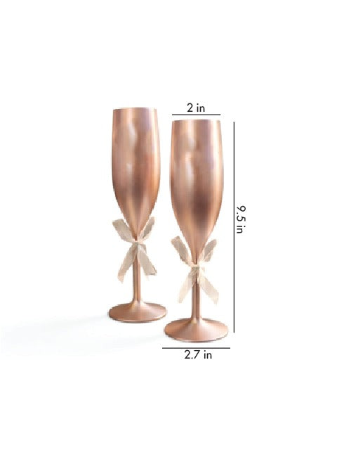 Unbreakable Champagne Flutes- Set of 2 :-Classy copper