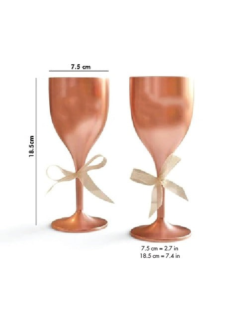Unbreakable Wine Glass with Customisable Name - Set of 2 Rose Gold