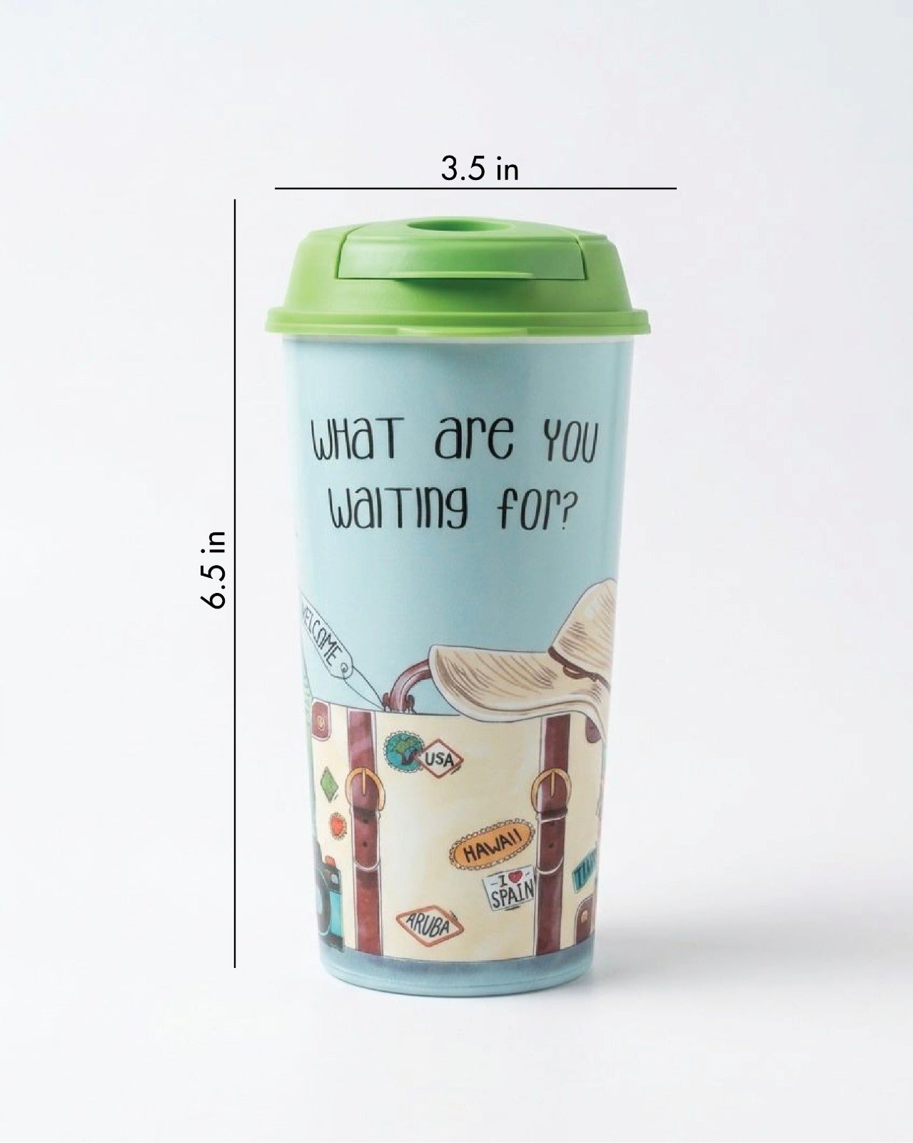 Designer Cup by Chirpy Cups with coffee & sipper lids, Food Safe, BPA Free, Recyclable - Travel