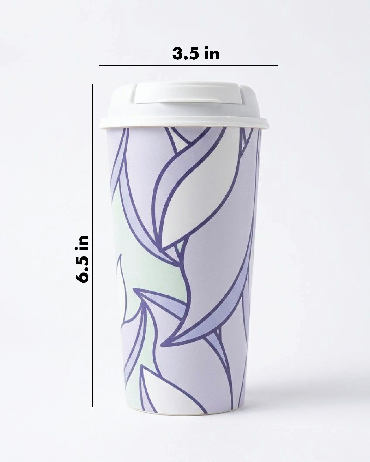 Designer Cups by Chirpy Cups with coffee & sipper lids - Pleasant Purple