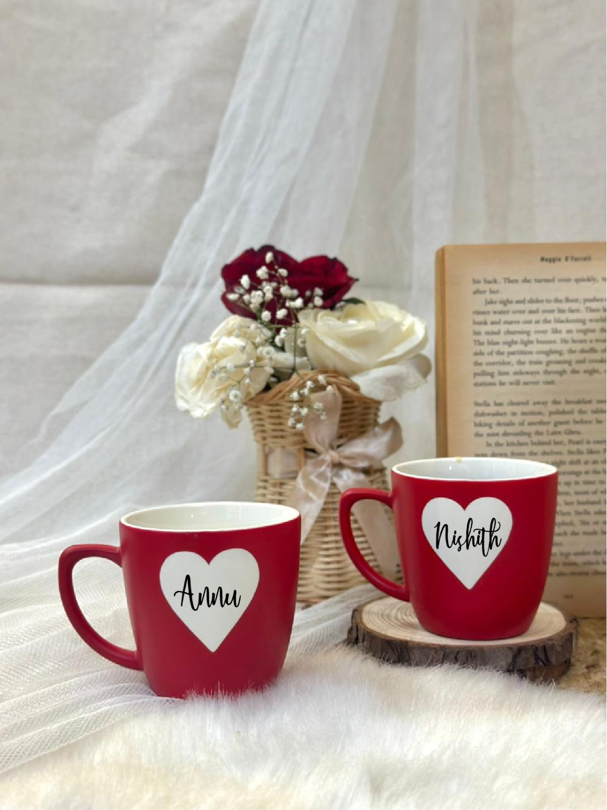Marshmallow love -set of 2 Tea cup customised