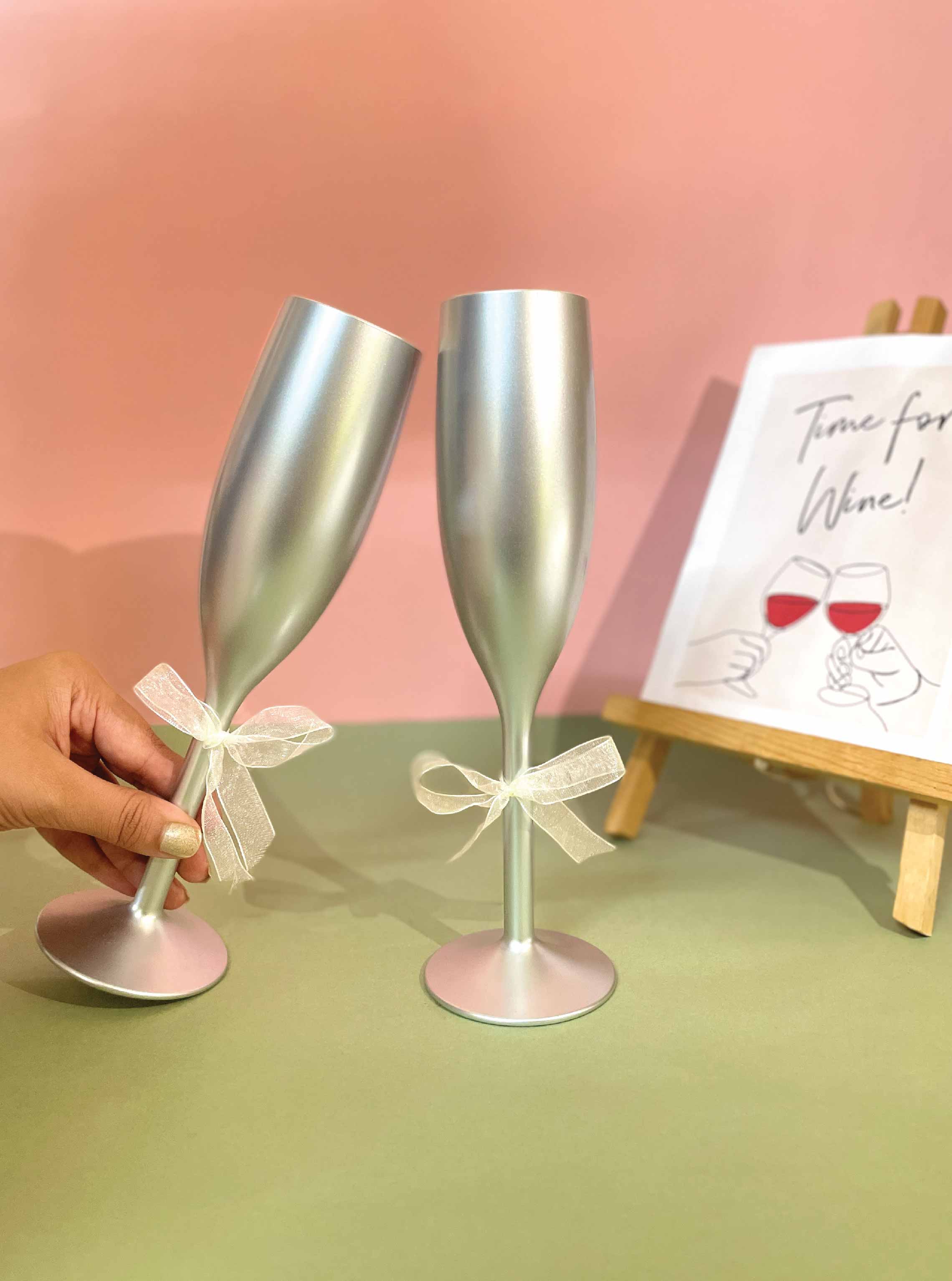 Unbreakable Champagne Flutes- Set of 2 :-Magnanimous mint green