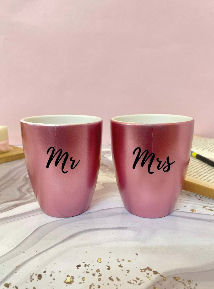 Unbreakable Couple Mugs - Set of 2 - Mr & Mrs - Rose Gold