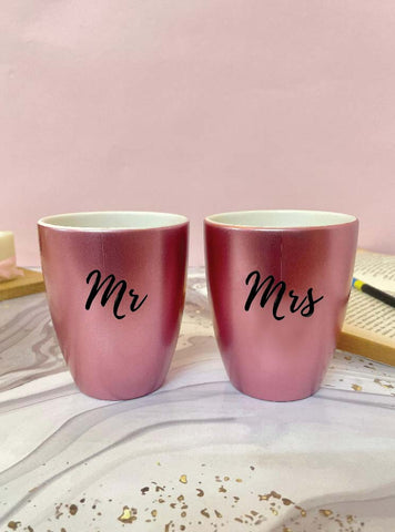 Unbreakable Couple Mugs - Set of 2 - Mr & Mrs - Rose Gold