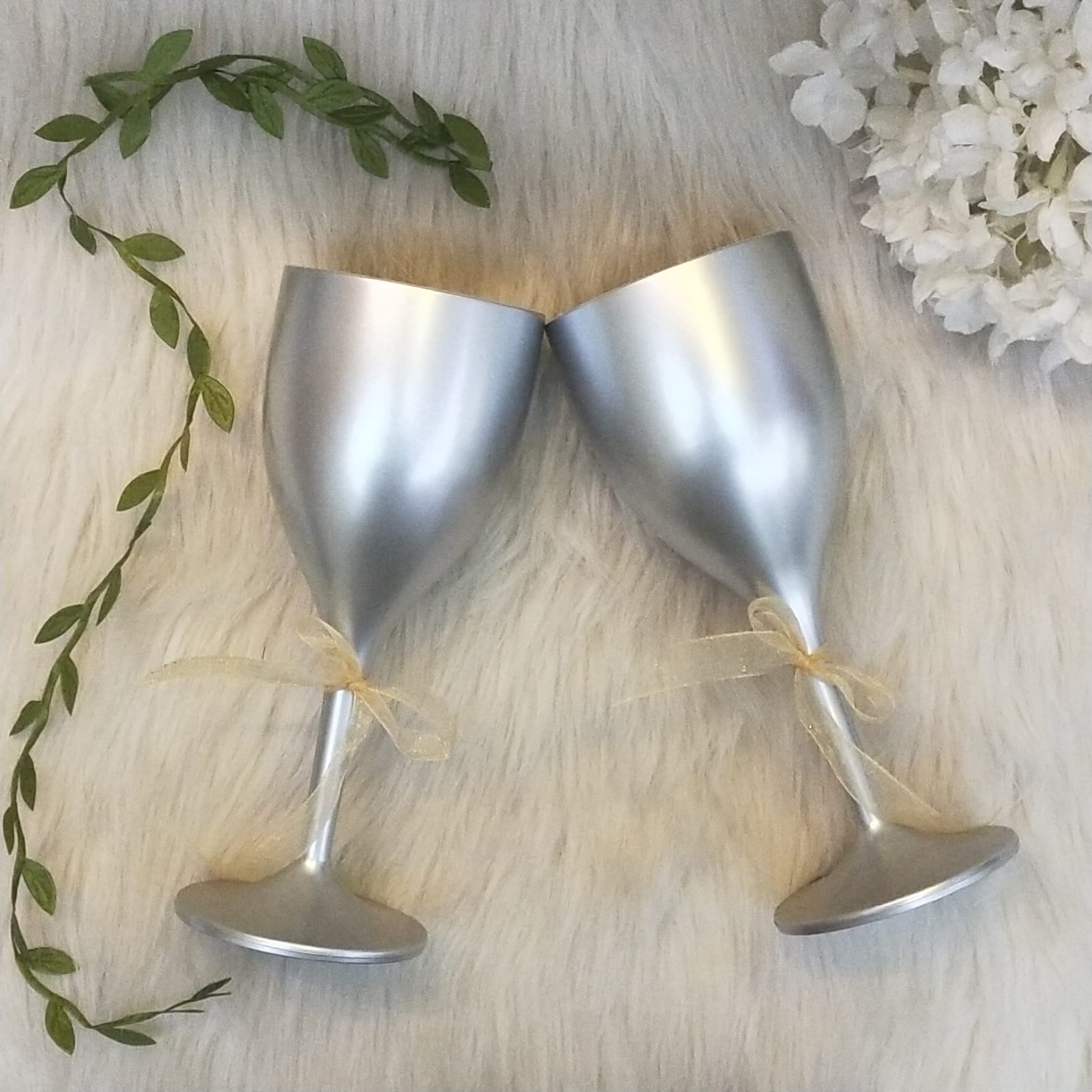 Non Breakable Wine Glass Gift Set - Silver
