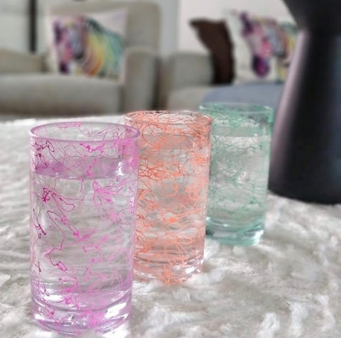 Unbreakable Welcome Drink Glasses - Neon Multicolor - 200 ml - Set of 6.