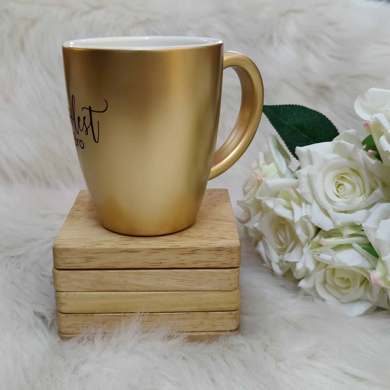 Unbreakable Golden Coffee Mug, Set of 1, Rakhi Special- Coolest Bro