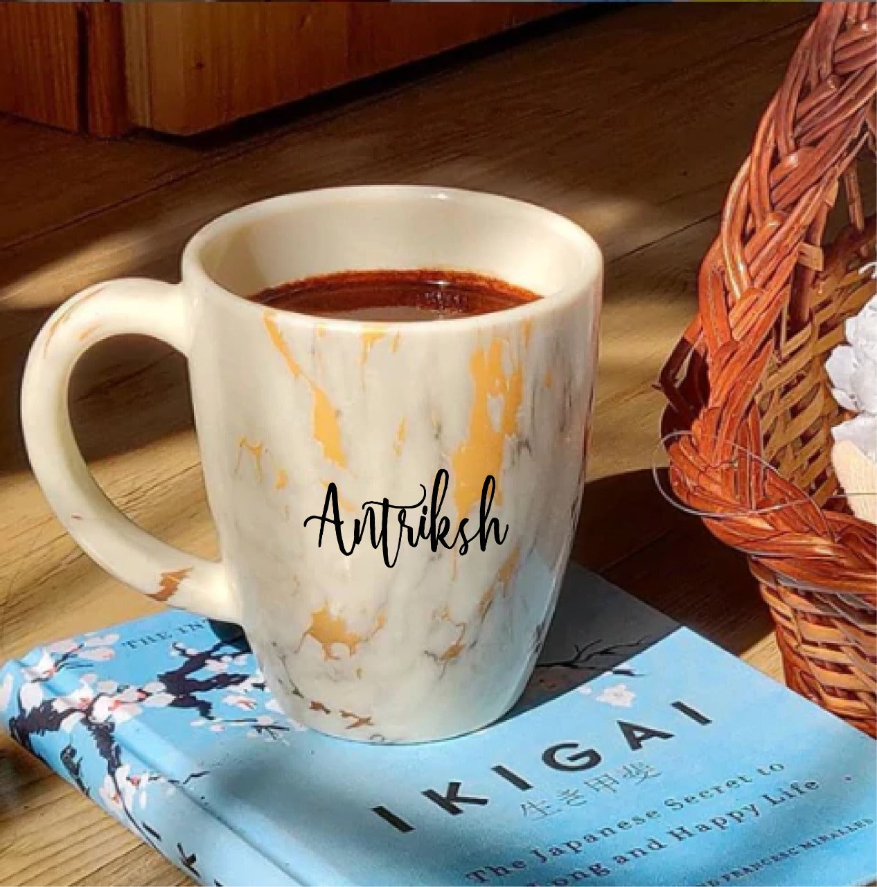 Personalised Unbreakable White Marble Mug
