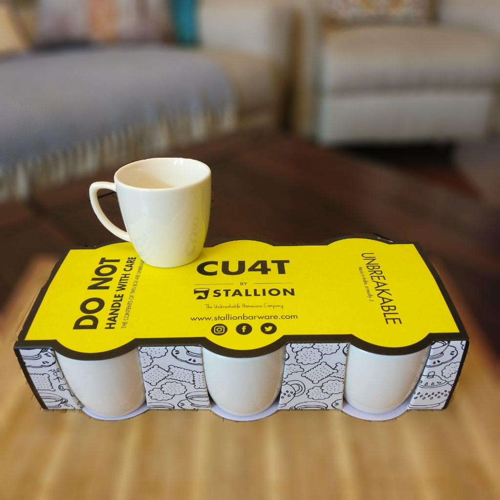 Unbreakable white tea cups (Set of 6)