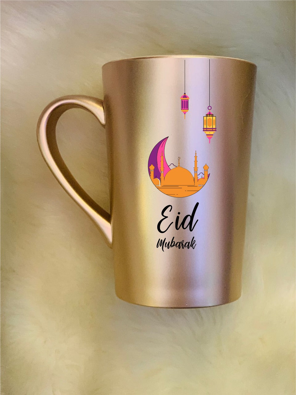 White and Copper Tall coffee mug