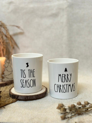 Merry White Old fashion glass Set of 2