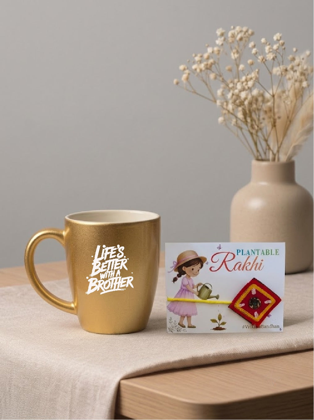 The Golden Bond Mug & Rakhi set