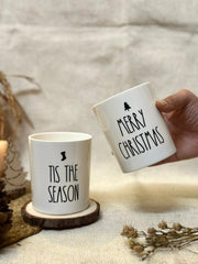 Merry White Old fashion glass Set of 2