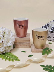 Unbreakable Mug, Set of 2 -with Pyaara Bhai & Pyaari Behna, Metallic Gold & Metallic Rosegold
