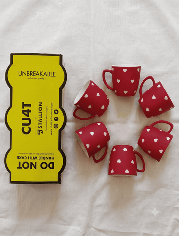 Designer Tea Cups Set of 6 - Dipped in Love