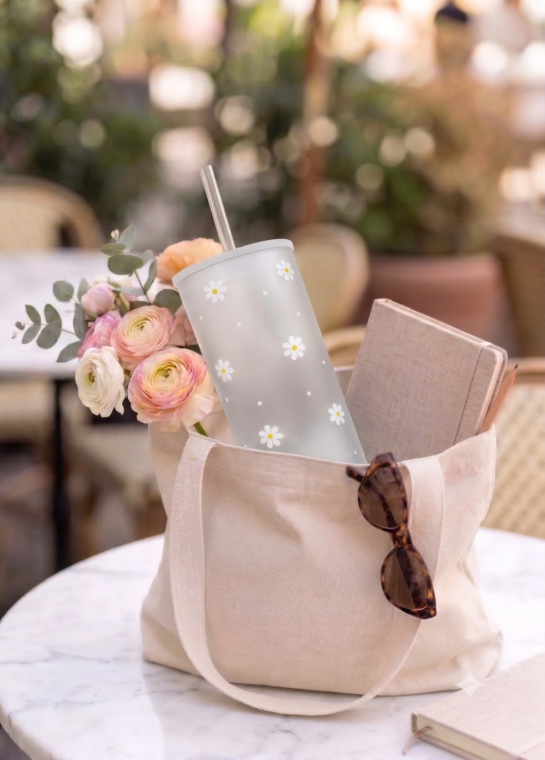 Frosted Daisy Unbreakable Tumbler