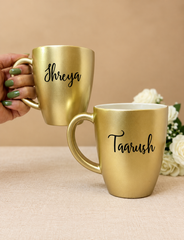 Unbreakable Mug with Customisable Name - Set of 2 Gold