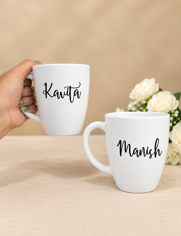 Unbreakable Mug with Customisable Name - Set of 2 Black