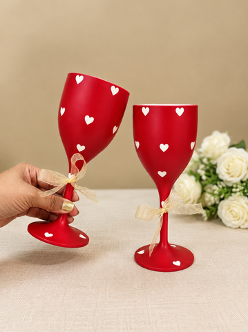 Non Breakable Wine Glass Gift Set - Red