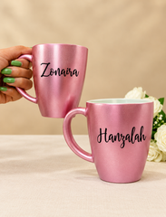 Unbreakable Mug with Customisable Name - Set of 2 Rose Gold