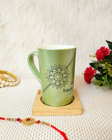 "Garden Green Customized Tall Coffee Mug- Rakshabandhan Special"