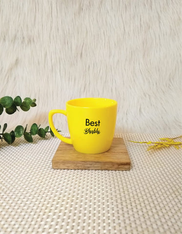 "Yellow Customized Unbreakable Tea Cup- Rakshabandhan Special"