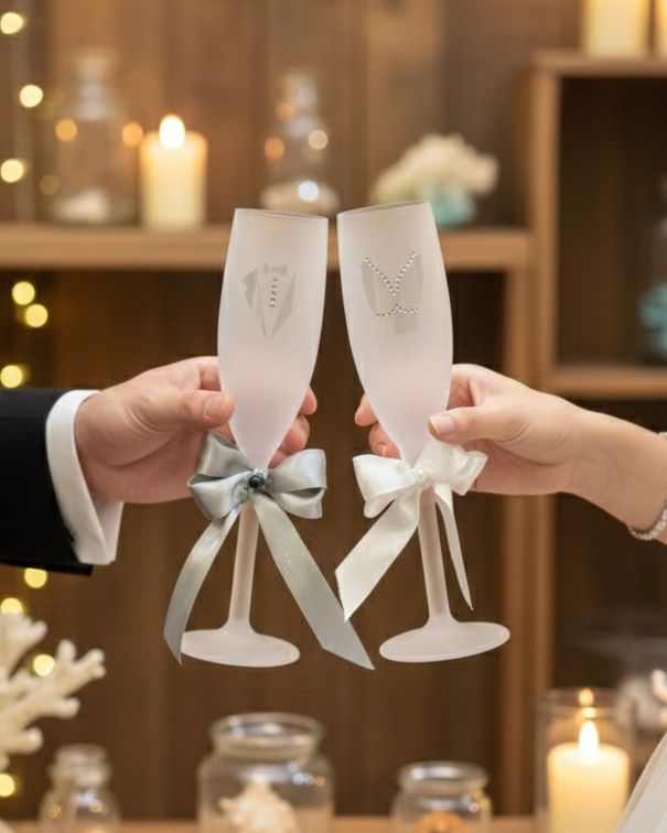 Bride & Groom ’ s flute glasses