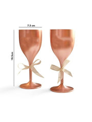 Non Breakable Couple Wine Glass Gift Set - Handsome & Gorgeous Wine Glasses - Set of 2 - Rose Gold