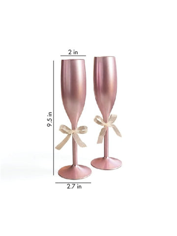 Unbreakable Champagne Flutes with Customisable Name - Set of 2 Lilac
