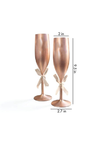 Unbreakable Flutes - His & Her Champagne Glasses - Set of 2 - Classy copper