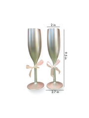 Unbreakable Flutes - His & Her Champagne Glasses - Set of 2 -Magnanimous mint green