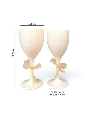 Unbreakable Wine Glass with Customisable Name - Set of 2  White